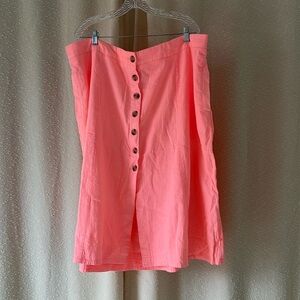 Universal Thread Bright Pink Linen Skirt, Size 2X (Never Worn)